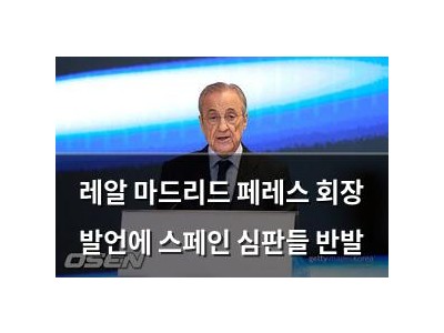 레알 마드리드 페레스 회장 발언에 스페인 심판들 반발