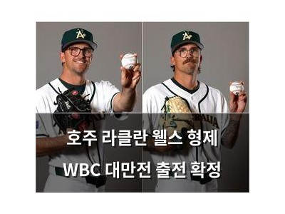 호주 라클란 웰스 형제 WBC 대만전 출전 확정