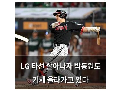 LG 타선 살아나자 박동원도 기세 올라가고 있다