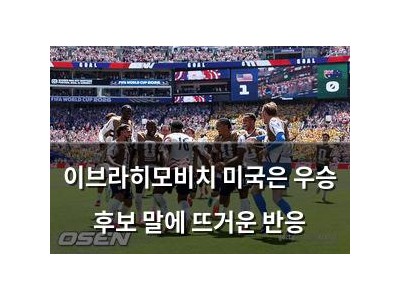 이브라히모비치 미국은 우승 후보 말에 뜨거운 반응