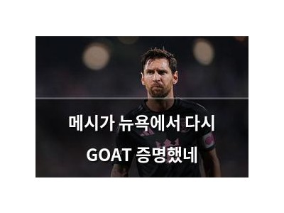 메시가 뉴욕에서 다시 GOAT 증명했네