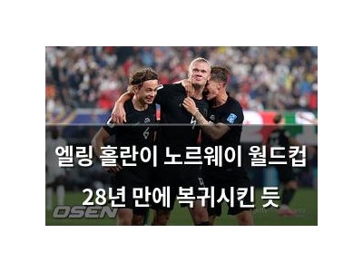 엘링 홀란이 노르웨이 월드컵 28년 만에 복귀시킨 듯