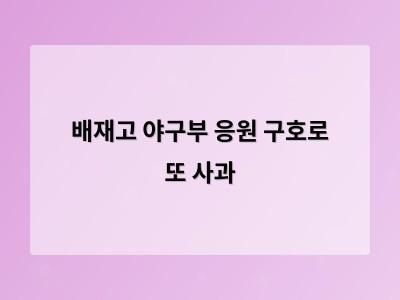 배재고 야구부 응원 구호로 또 사과