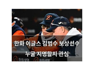 한화 이글스 김범수 보상선수 누굴 지명할지 관심
