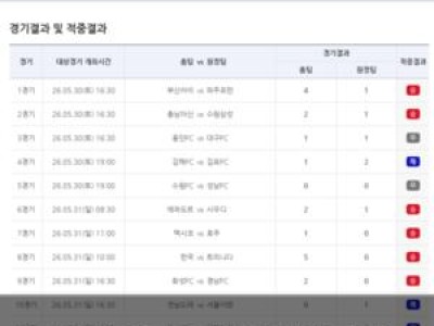 스포츠토토 31회차 축구경기 결과 예측 실패